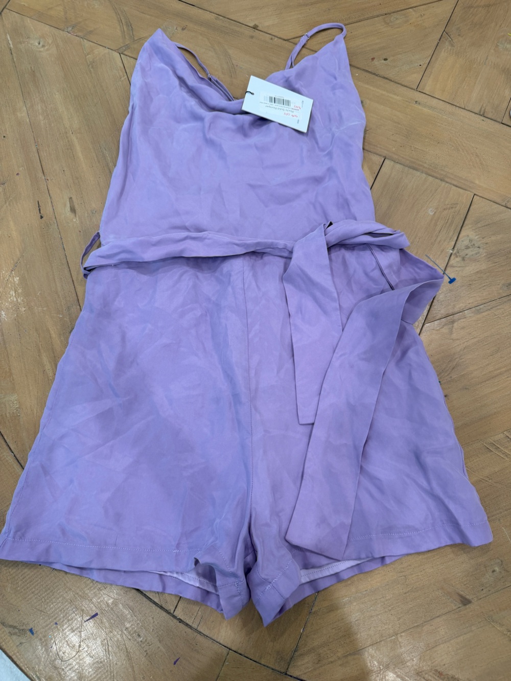 Karina Grimaldi Lavender Rochi Solid Romper XS NWT